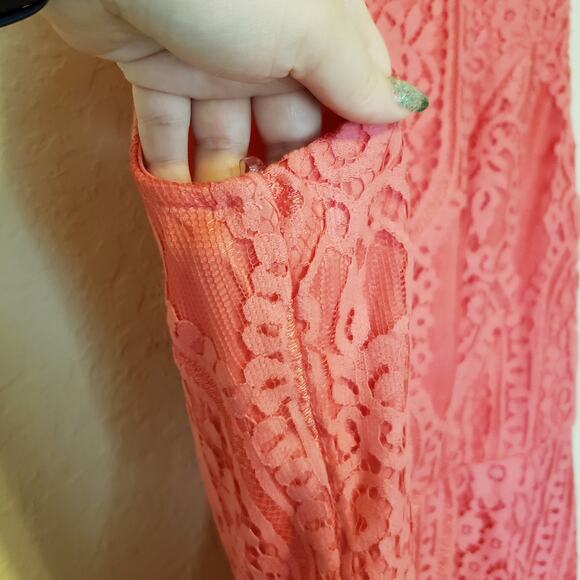 Maurices Pink Sleeveless Lace Dress Barbiecore Womens Plus 18 - Picture 4 of 8